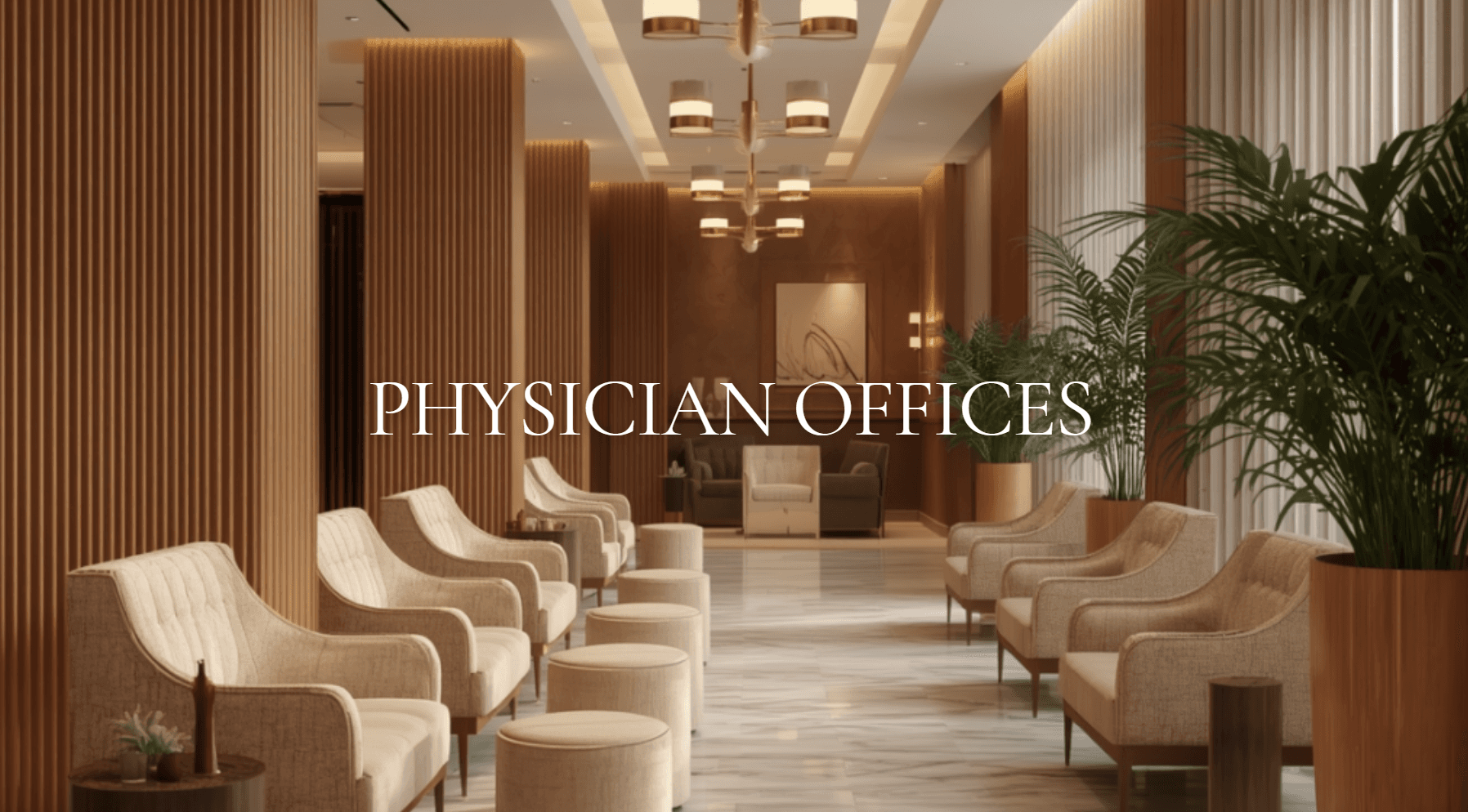 A medical clinic interior with a reception area